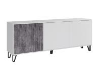 ТВ-тумба Ливерпуль белый,бетон темный